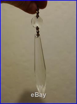 25 icicle wedding French Udrop Crystal Glass Prism lamp Chandelier Part vintage
