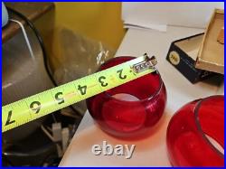 2 Adlake Oil Lantern Lamp Glass globe parts Vintage Red 14c18 Pair railroad Lot