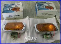 2 NOS Vintage Sears Amber Quartz-Halogen Fog Lamp Light Toyota Datsun Nissan VW