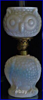 (2) Opalescent French Baccarat Antique Miniature Oil Lamp Shades (parts)