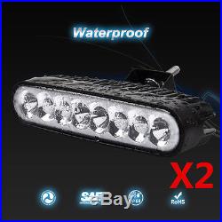 2 PCS 40W Aluminum Flood Spot Combo LED Work Light Car Fog Driving Bar Lamp