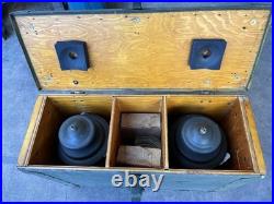 2 Vintage AMP Military Lantern Set Wood Crate&Parts