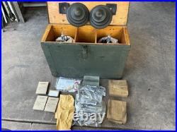 2 Vintage AMP Military Lantern Set Wood Crate&Parts