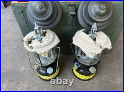 2 Vintage AMP Military Lantern Set Wood Crate&Parts