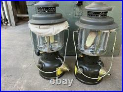 2 Vintage AMP Military Lantern Set Wood Crate&Parts