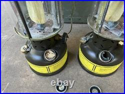 2 Vintage AMP Military Lantern Set Wood Crate&Parts