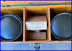 2 Vintage AMP Military Lantern Set Wood Crate&Parts