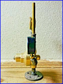 2 Vintage Brass Pressure Gauge Lot & Steampunk Lamp Parts, Valve, Antique
