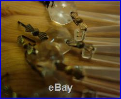 300 vintage French Udrop Crystal Glass Prism lamp Chandelier Parts great conditi