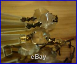 300 vintage French Udrop Crystal Glass Prism lamp Chandelier Parts great conditi