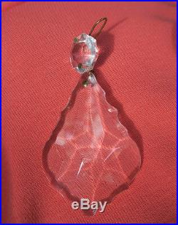 30 Vintage French pendant leaf Crystal Glass Prism oil Lamp Chandelier Parts