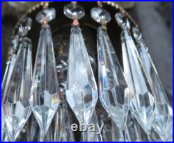 30 vintage French U-drop octagon Crystal Glass Prism Lamp Chandelier Parts