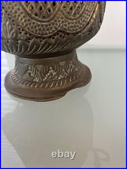 31 Tall Brass Middle Eastern Vintage Tea Pot Lamp (FOR PARTS AND REPAIR ONLY)