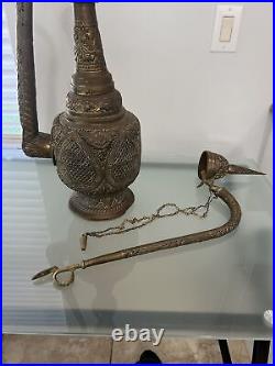 31 Tall Brass Middle Eastern Vintage Tea Pot Lamp (FOR PARTS AND REPAIR ONLY)