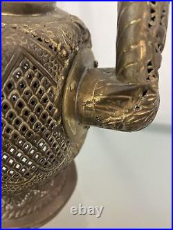 31 Tall Brass Middle Eastern Vintage Tea Pot Lamp (FOR PARTS AND REPAIR ONLY)