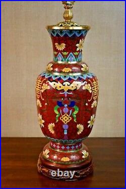 32 Chinese Cloisonne Vase Lamp Vintage Vase All New Parts