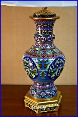 32 Chinese Cloisonne Vase Lamp Vintage Vase All New Parts Porcelain Asian