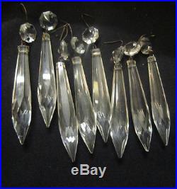 32 vintage French U-drop Crystal Glass Prism oil kerosene Lamp Chandelier Parts