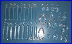 36 Vtg Chandelier Parts Cut Glass Crystal Mixed Lot