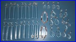 36 Vtg Chandelier Parts Cut Glass Crystal Mixed Lot