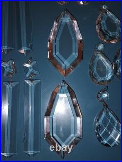 36 Vtg Chandelier Parts Cut Glass Crystal Mixed Lot