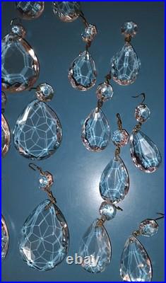 36 Vtg Chandelier Parts Cut Glass Crystal Mixed Lot
