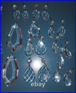 36 Vtg Chandelier Parts Cut Glass Crystal Mixed Lot