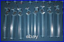 36 Vtg Chandelier Parts Cut Glass Crystal Mixed Lot