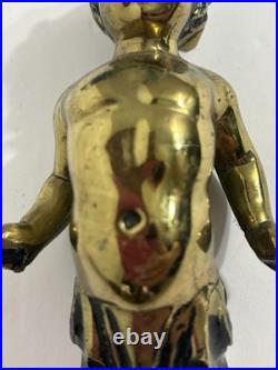 3 Antique Brass Putti Cherub Lamp Parts Figurines 6 Tall Art Nouveau Glam