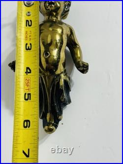 3 Antique Brass Putti Cherub Lamp Parts Figurines 6 Tall Art Nouveau Glam