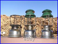 3 Old Primus 1020 Paraffin Kerosene Pressure Lantern Lamp For Repair Or Parts