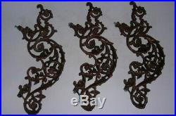 3 VINTAGE CAST ALUMINUM Chandelier ARMS Or Lamp Parts 13 Tall x 6 WIDE
