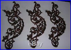 3 VINTAGE CAST ALUMINUM Chandelier ARMS Or Lamp Parts 13 Tall x 6 WIDE