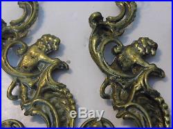 3 Vintage Brass Lion Side Brackets for Hanging Oil Kerosene Brass Lamp Parts
