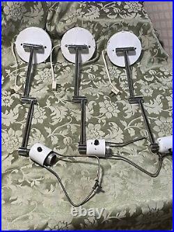 3 Vintage Walter Von Nessen Mid Century Articulating Wall Sconce Lamps for Parts