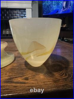 3 pieces Vintage Art Deco Akro Agate Slag Shade Glass Parts for Lamp