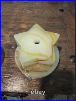 3 pieces Vintage Art Deco Akro Agate Slag Shade Glass Parts for Lamp