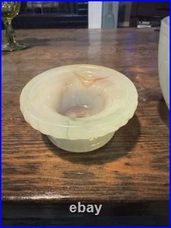 3 pieces Vintage Art Deco Akro Agate Slag Shade Glass Parts for Lamp