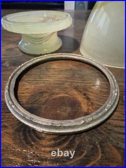 3 pieces Vintage Art Deco Akro Agate Slag Shade Glass Parts for Lamp