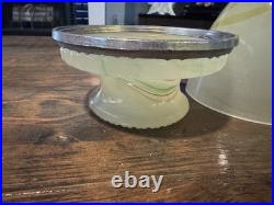 3 pieces Vintage Art Deco Akro Agate Slag Shade Glass Parts for Lamp