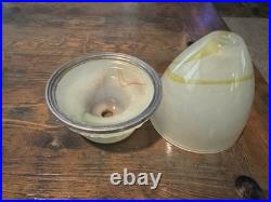 3 pieces Vintage Art Deco Akro Agate Slag Shade Glass Parts for Lamp