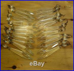 40 vintage French Udrop Crystal Glass Prism lamp Chandelier Parts great conditio