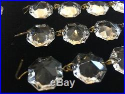 435 ea Vintage Murano Italy Cut Crystal Glass Beads Prism Lamp Parts, 3/4 Dia