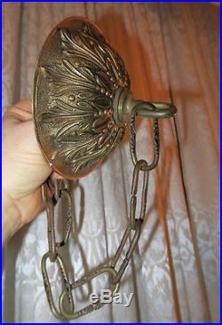 4.75 Vintage cast Brass Bronze Ceiling cap canopy chain lamp chandelier part