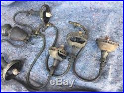 4 Antique Copper Brass Gas Light Sconce Wall Arm Lamp Parts Vintage Hanging