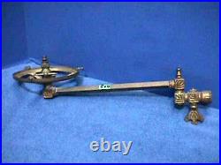 4 Matching ARM/Ornate VALVES+Shade Holders c1890 BRASS Wall Mount GAS Parts(5x4)