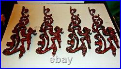 4 VINTAGE CAST ALUMINUM Chandelier ARMS Or Lamp Parts 11 Tall x 4 1/2 WIDE