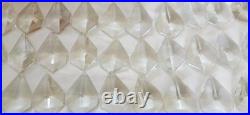 50 Antique Chandelier Glass Drops 2.5 Diamond Prism Cut 48g Crystal Parts