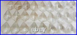 50 Antique Chandelier Glass Drops 2.5 Diamond Prism Cut 48g Crystal Parts