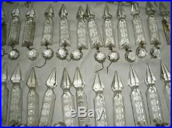 50 antique vintage Crystal Glass French Gothic Prism Chandelier lamp Part Luster